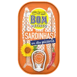 Bom Petisco Sardines in Spicy Sunflower Oil (120g)