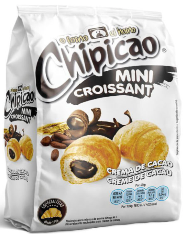 Chipicao Mini Croissants with Chocolate Filling 80g