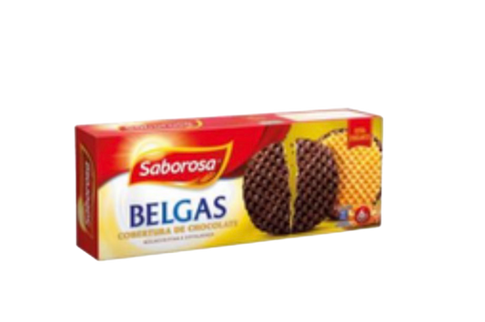Saborosa Belgas Butter Biscuits Chocolate  (Bolacha Belga com Chocolate) 198g