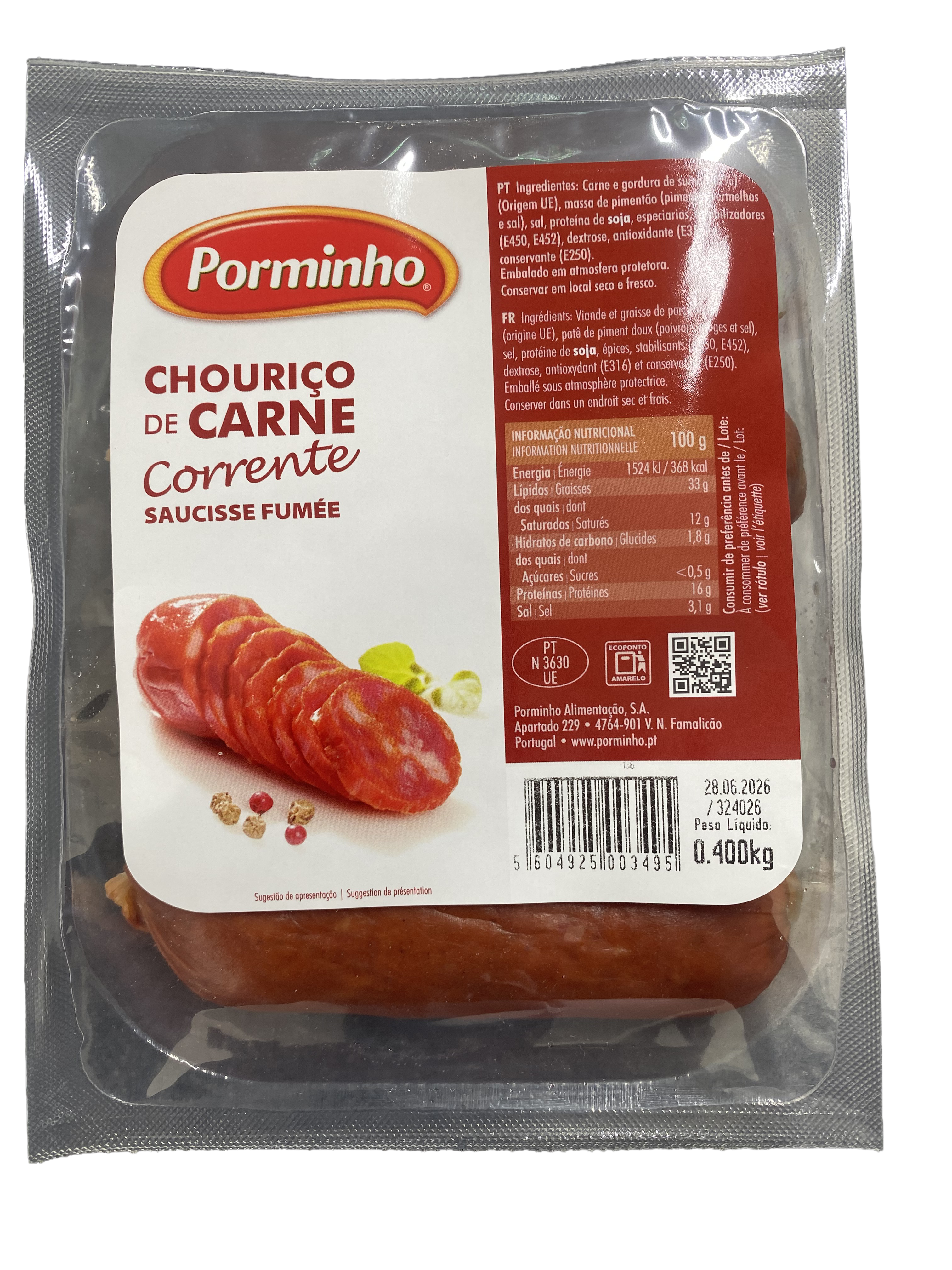 Chouriço de Carne Corrente 400g