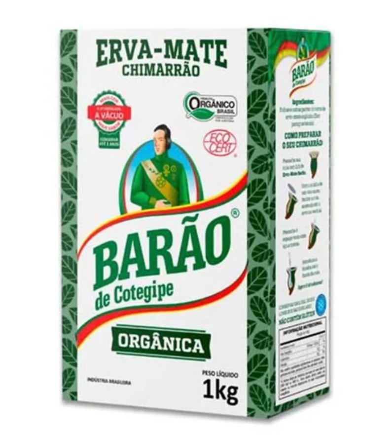 Barão De Cotegipe Organic Chimarrão Yerba Mate (1kg Vacuum Pack)